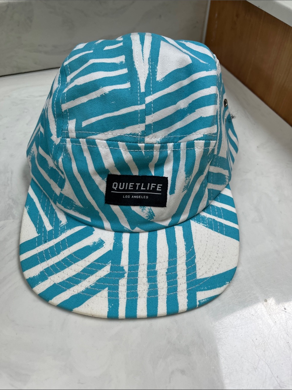 Quiet Life Teal & White Graphic 5-Panel Cap